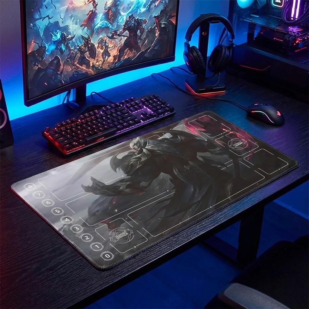 Darius League of Legends Riftbound Playmat | Trading Card Game Playmat | LOL Desk Mat | 24" x 14" inches Stitched Edges
