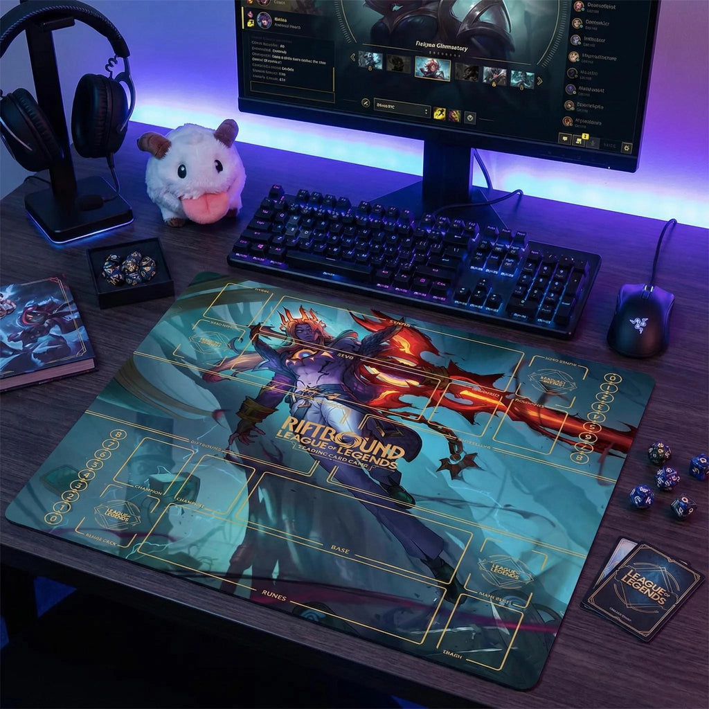 Viego Riftbound Playmat Two Players - League of Legends Trading Card Game - Duo Zones Battlefield 24" x 24" inches (60x60 cm)
