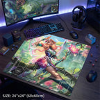 Seraphine Riftbound Playmat Two Players - League of Legends Trading Card Game - Duo Zones Battlefield 24" x 24" inches (60x60 cm)