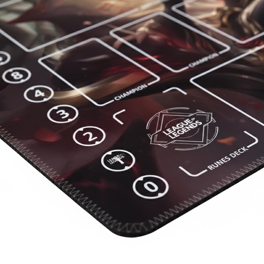 Ahri Immortal Legend League of Legends Riftbound Playmat | Trading Card Game Pad | LOL Desk Mat | 24" x 14" inches Stitched Edges
