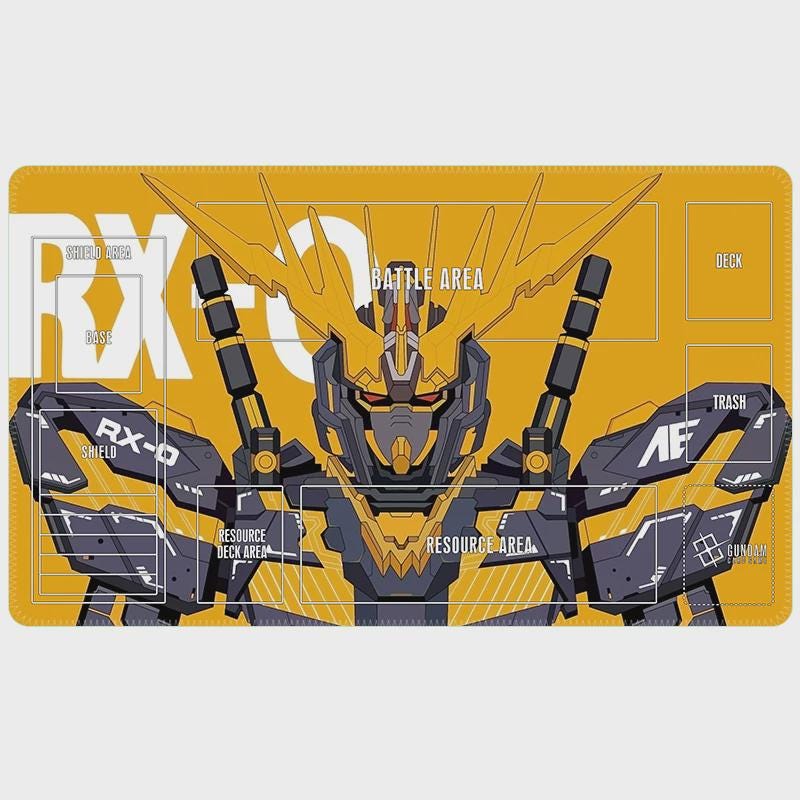 RX-0 TCG Gundam  Playmat, Mobile Suit Mecha Desk Mat, 24x14 inches Sci-Fi Robot Desk Pad