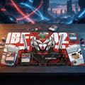 MBF-P02 Gundam TCG Playmat 24x14", Mobile Suit Desk Mat, Stitched Edges, Non-Slip Rubber, Pro Card Game Pad 600x350x2mm, Fan Art Gamer Gift
