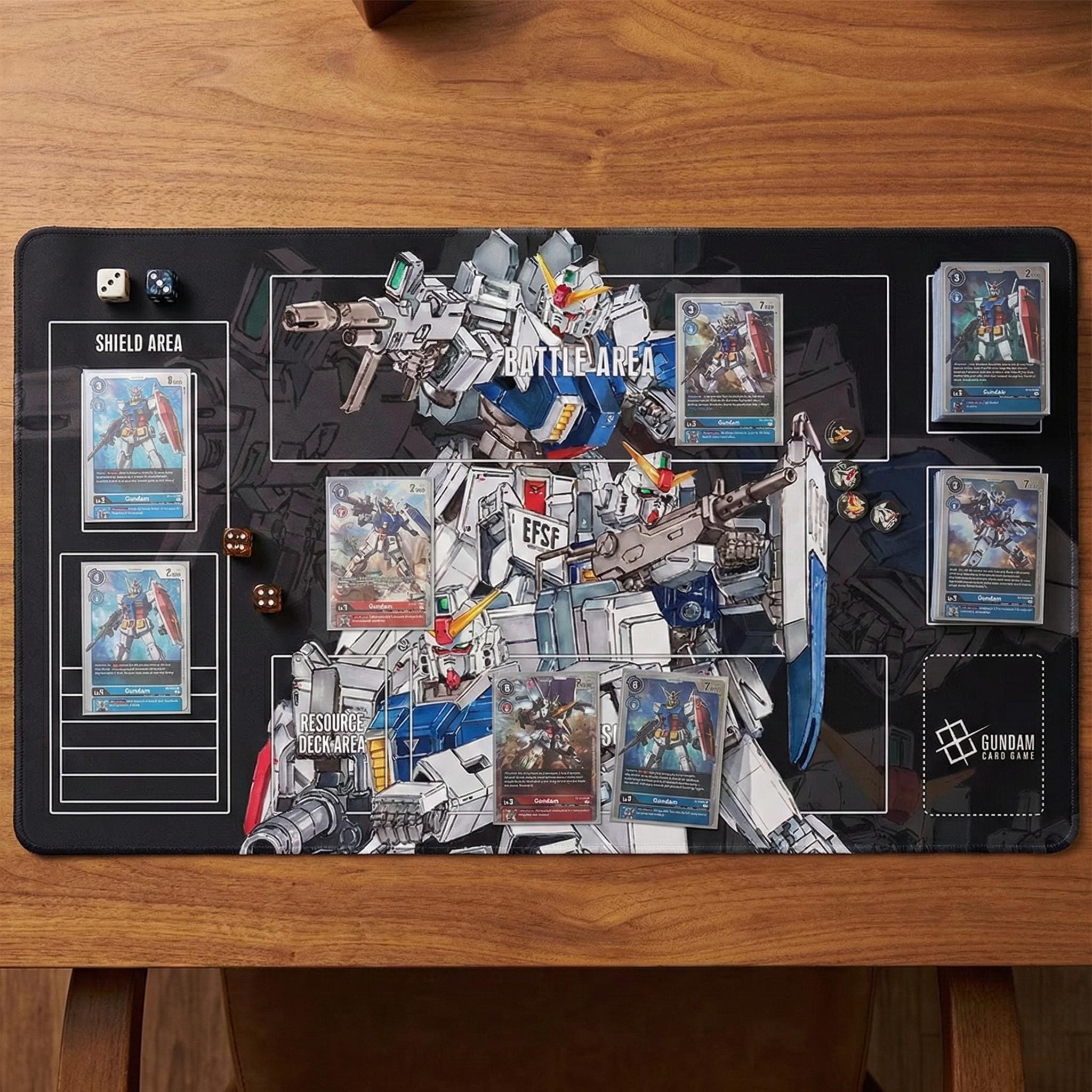 Gundam RX-79 Mecha Playmat, Card Game Desk Mat, 24x14 Inch Gaming Surface