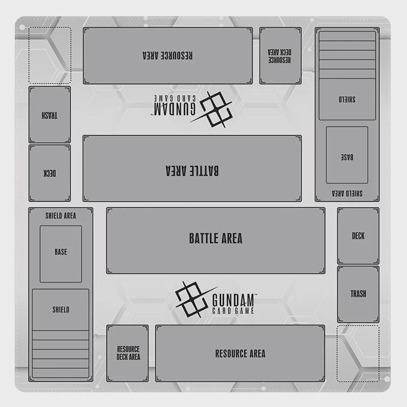Gundam Card Game Playmat | 2 Player Duo Battle Mat with Zones, 60x60cm