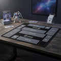 Duo Gundam TCG Playmat | 2 Player Card Game Battle Mat | Double Field Resource & Battle Zones | Two-Player Layout 60x60cm| Black 24 x 24"