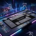 Gundam Card Game Playmat with Zones | 24x14 inches Card Mat for GCG Gift | Black Simple TCG Mat