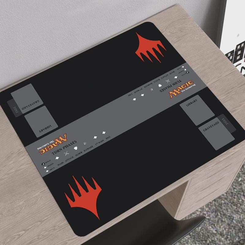 Magic The Gathering 2 Player Playmat - MTG Battle Mat with Zones & Turn Tracker - Professional TCG Tabletop Gaming Mat 24 x 24"