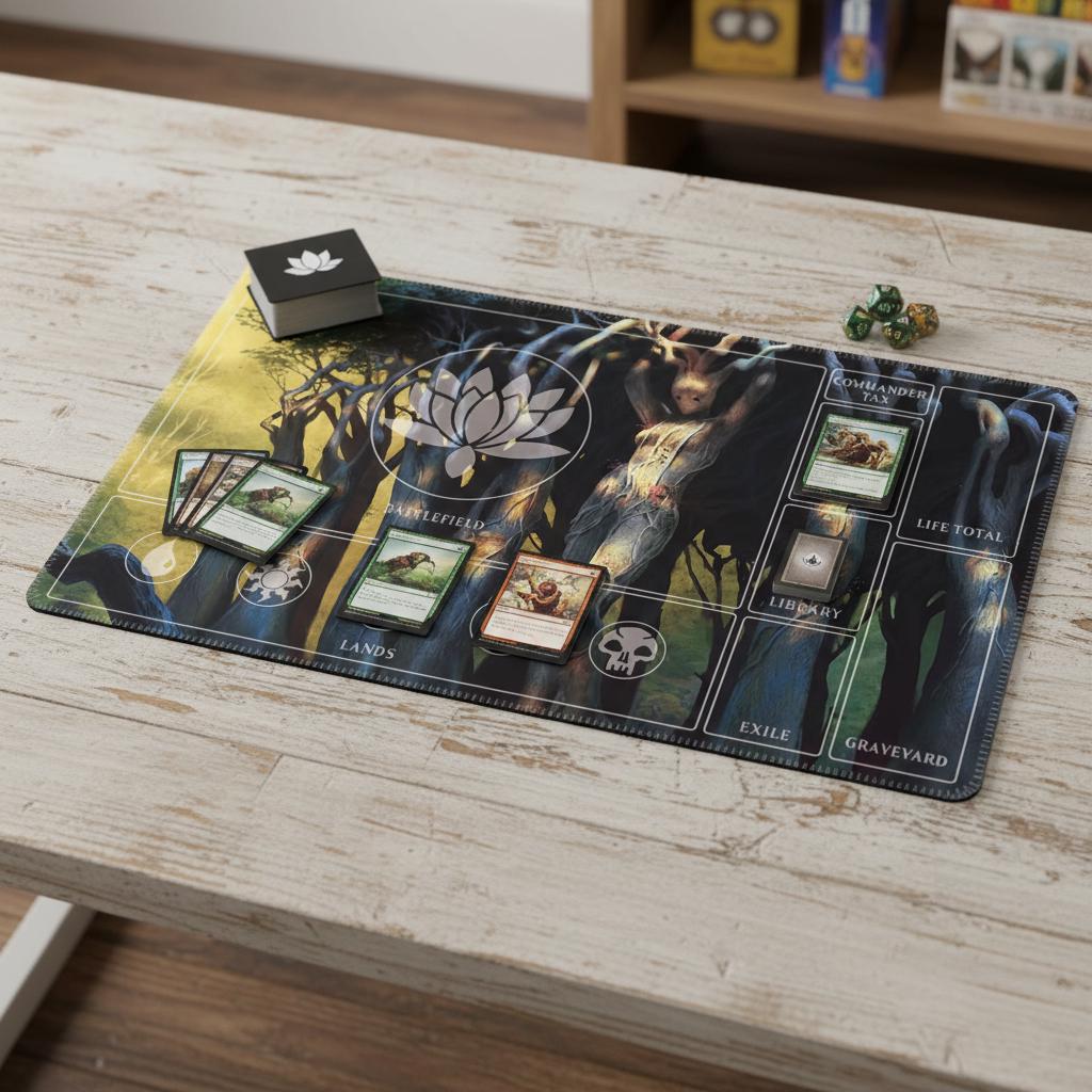 MTG Playmat with Zones, Magic the Gathering Commander Mat, Zoned TCG Desk Mat