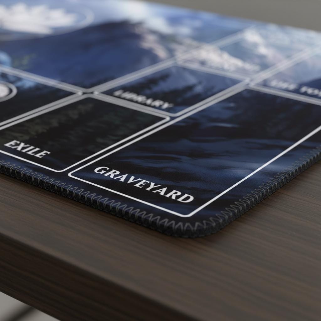 Magic The Gathering Playmat | MTG Commander EDH Playmat | Custom TCG Gaming Mat with Stitched Edges | Card Game Desk Mat | 24x14 Playmat