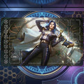 Caitlyn League of Legends Riftbound Playmat | 24" x 14" inches Stitched Edges | Battle Academia Caitlyn Desk Mat