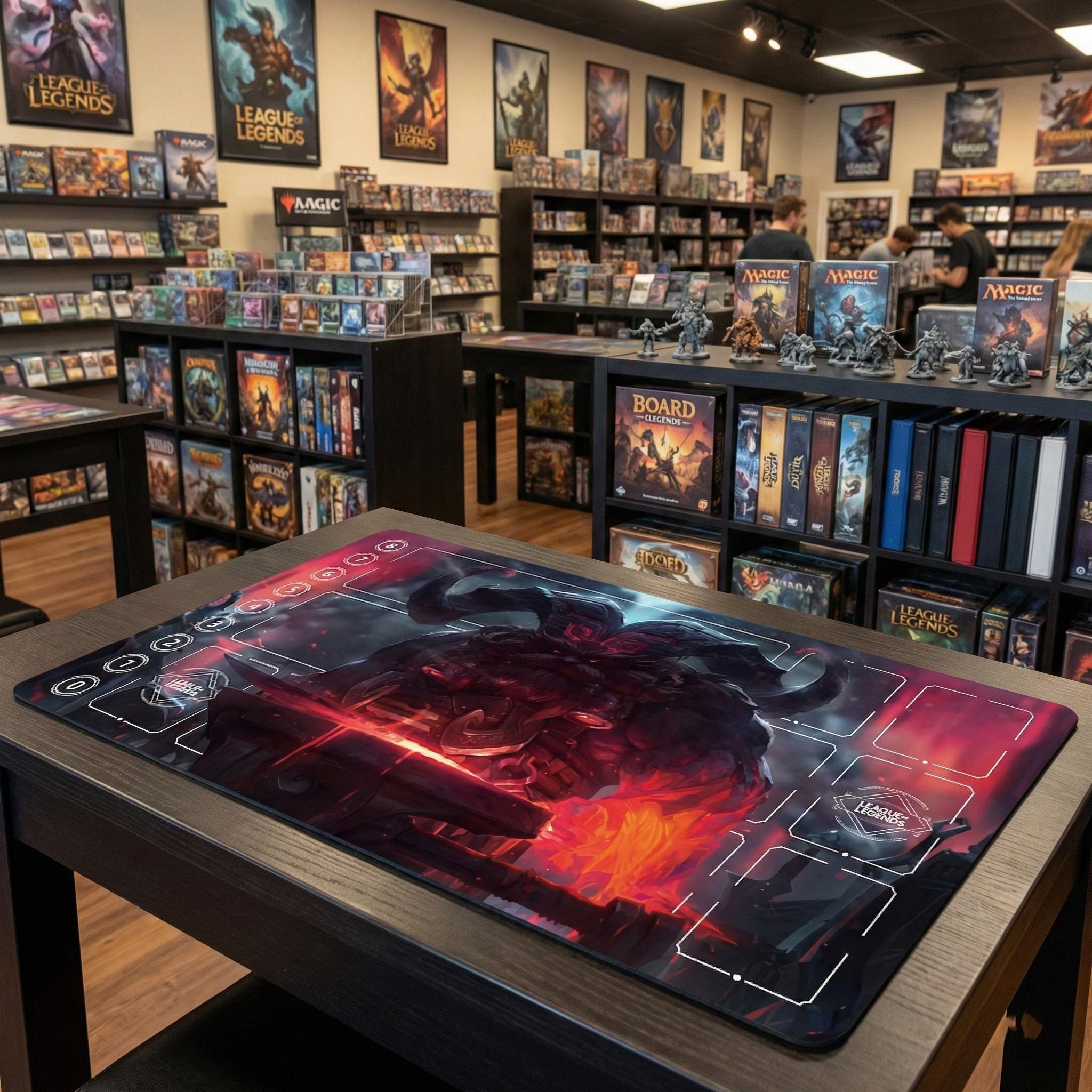 Ornn Arcana Riftbound LOL Playmat - League of Legends Inspired Trading Card Game - 24" x 14" inches (600 x 350 x 2 mm) Stitched Edges