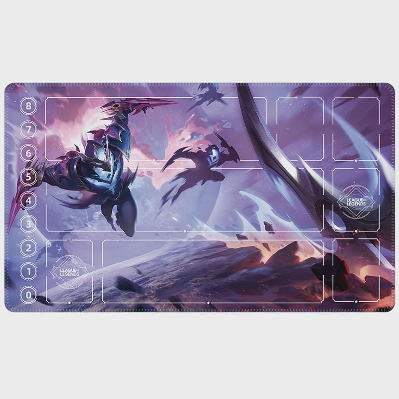 Zed Arcana Riftbound LOL Playmat - League of Legends Inspired Trading Card Game - 24" x 14" inches (600 x 350 x 2 mm) Stitched Edges