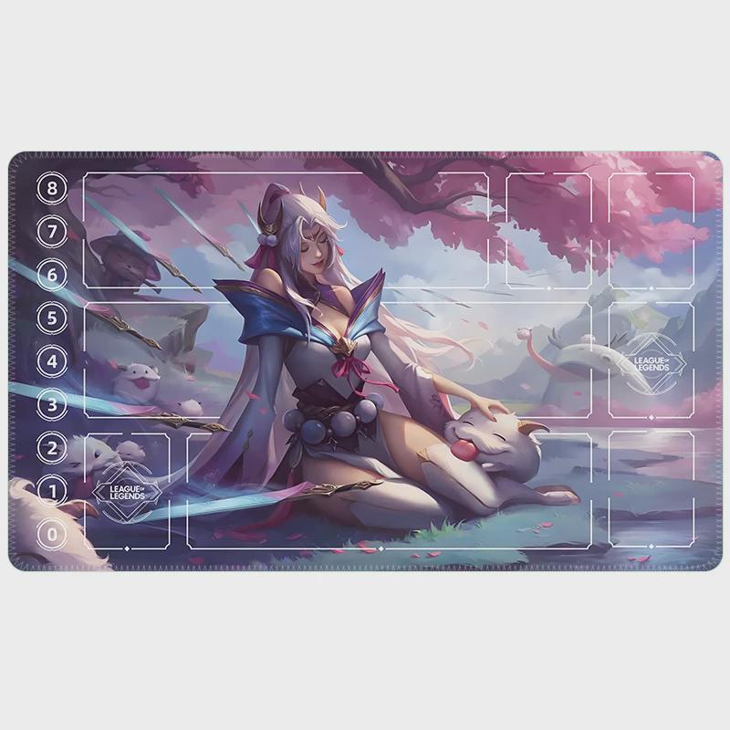 Irelia Spirit Blossom Riftbound LOL Playmat - League of Legends Inspired Trading Card Game - 24" x 14" inches Stitched Edges