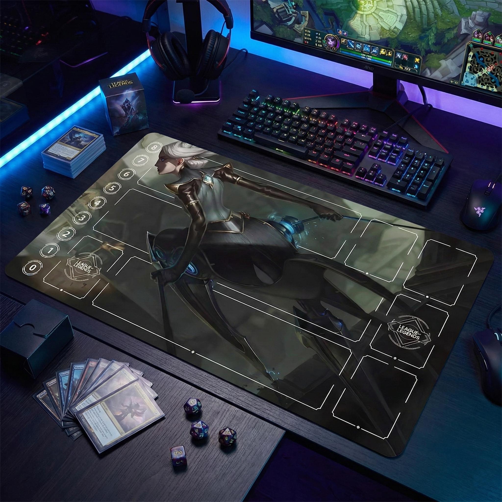 Camille League of Legends Riftbound Playmat | Trading Card Game Pad | LOL Desk Mat | 24" x 14" inches Stitched Edges