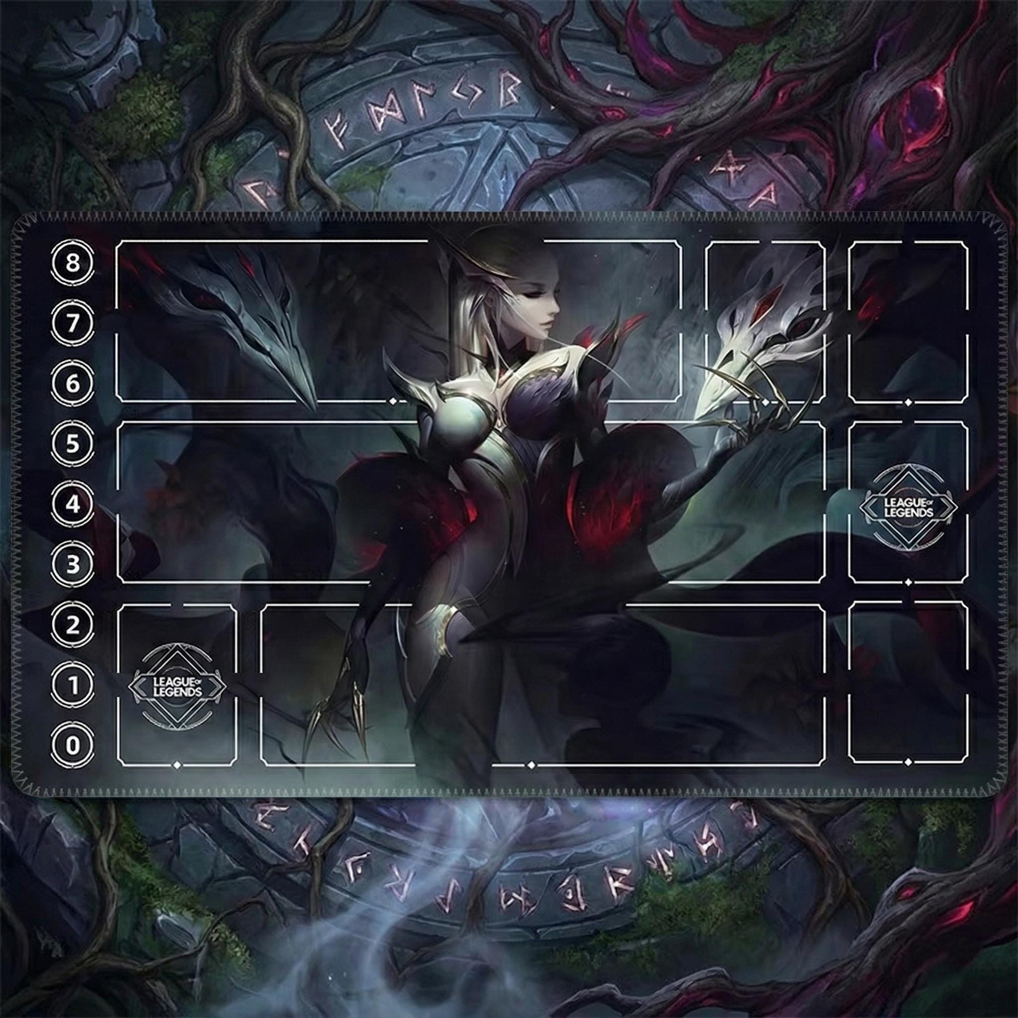 Coven Evelynn League of Legends TCG Playmat | Dark Fantasy Gamer Desk Mat | High-Definition Riftbound Tabletop Gaming Mat