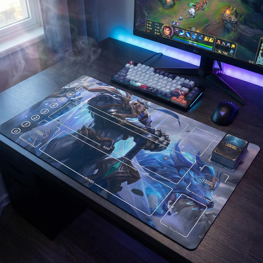 King Viego League of Legends Riftbound Playmat | Trading Card Game Pad | LOL Desk Mat | 24" x 14" inches Stitched Edges