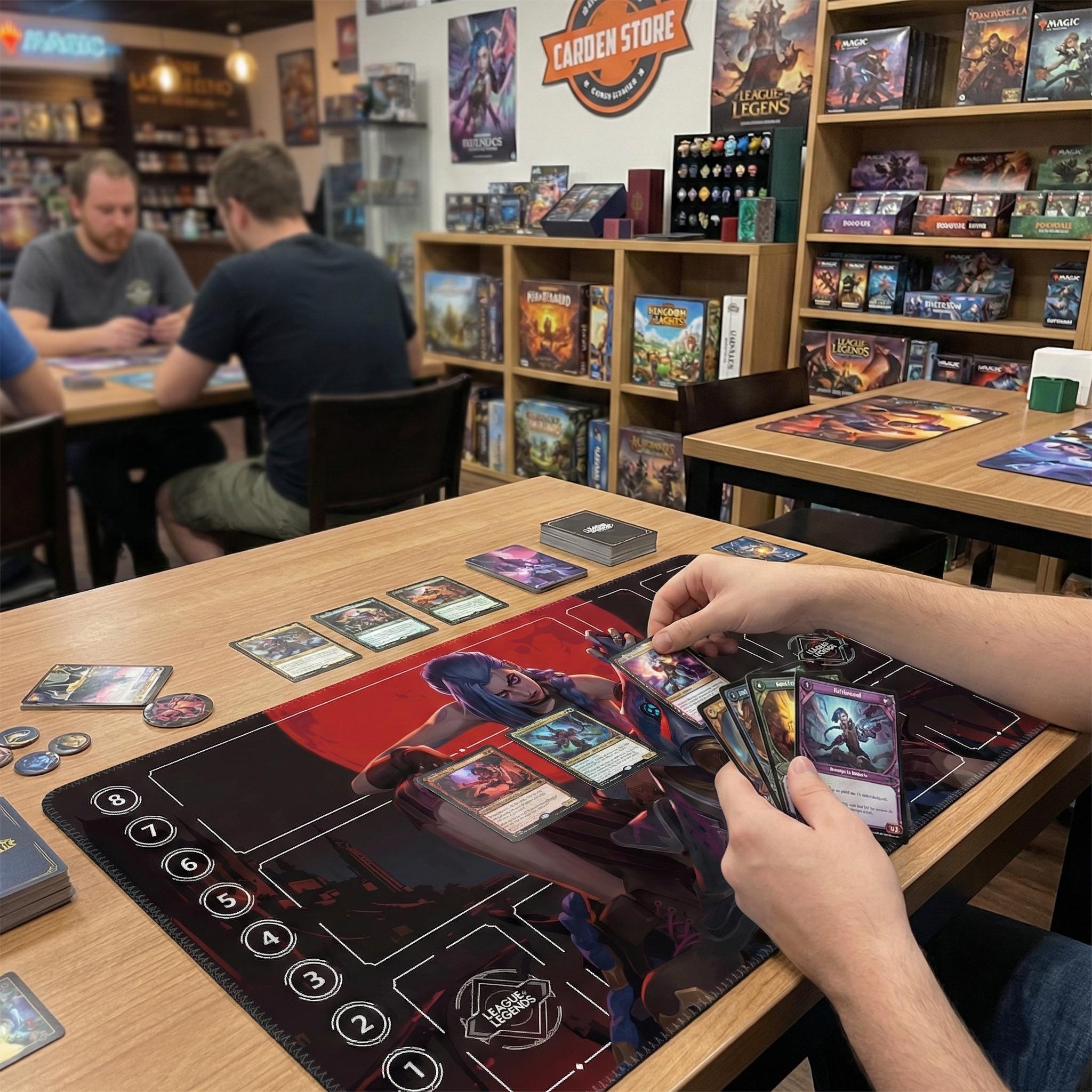 Jinx League of Legends Riftbound Playmat | Trading Card Game Pad | LOL Desk Mat | 24" x 14" inches Stitched Edges