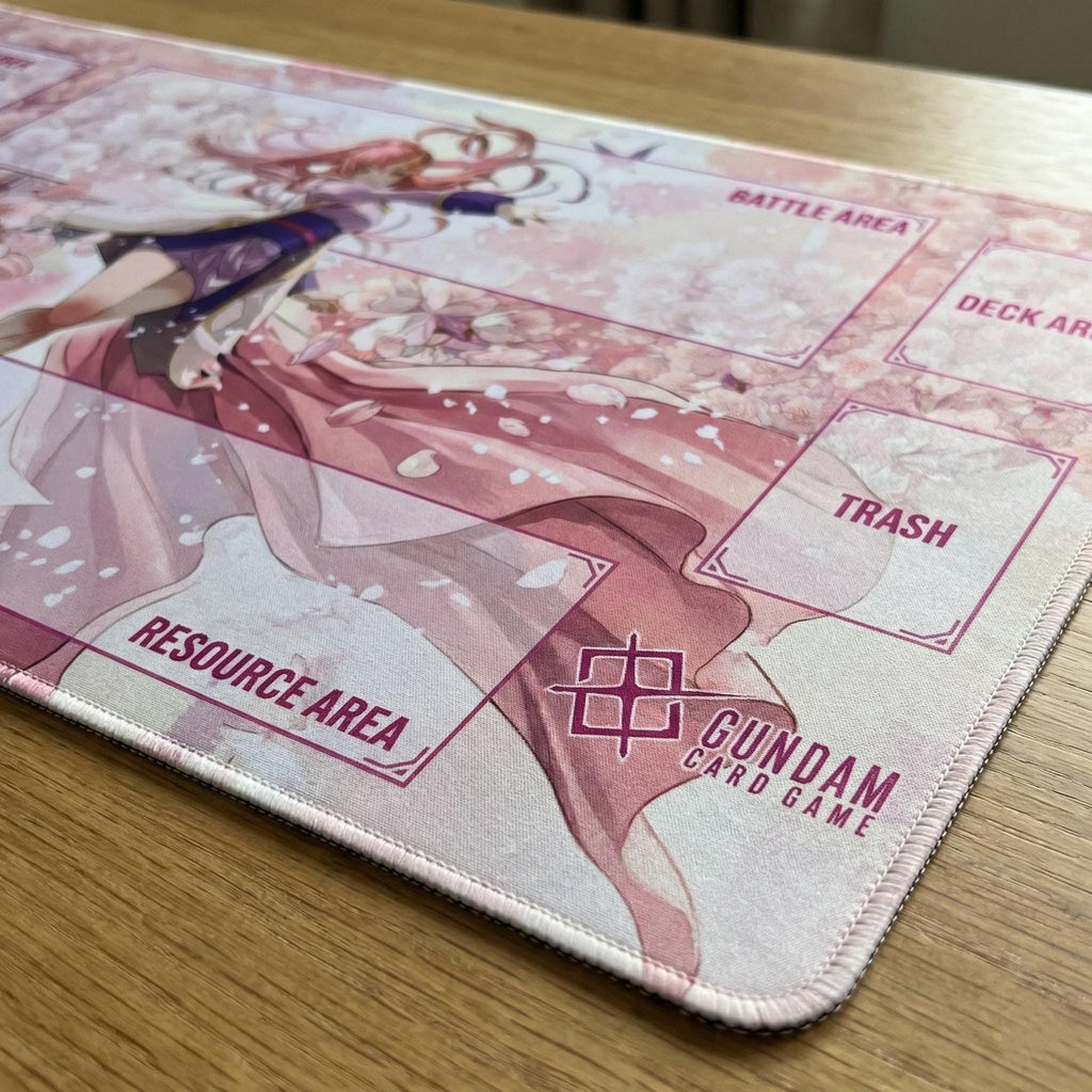 Lacus Clyne Gundam Card Game Playmat with Zones | Gundam Seed TCG Mat 24x14 | GCG Desk Mat & Mousepad | Mecha Anime Gift for TCG Players
