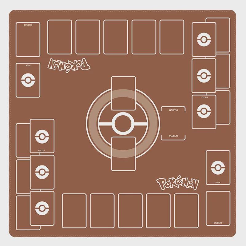 Duo Pokemon Playmat | 2 Player TCG Battle Mat | Multi-Color Pokemon Duo Mat | Two-Player Layout | 24 x 24 inches