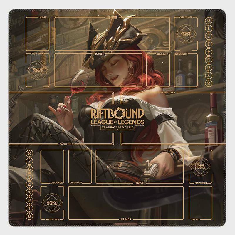 Miss Fortune Riftbound Playmat Two Players - League of Legends Trading Card Game - Duo Zones Battlefield 24" x 24" inches (60x60 cm)