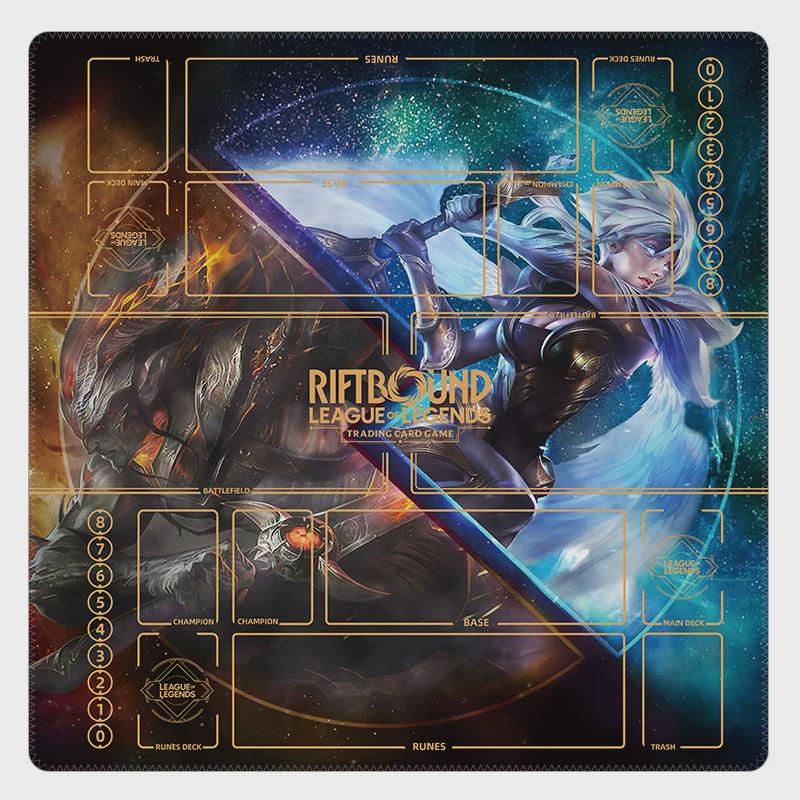 Aatrox & Riven Riftbound Playmat Two Players - League of Legends Trading Card Game - Duo Zones Battlefield 24" x 24" inches (60x60 cm)