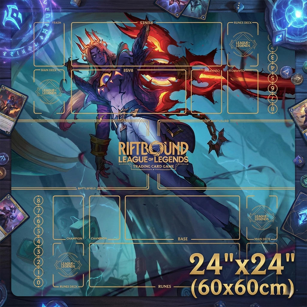 Viego Riftbound Playmat Two Players - League of Legends Trading Card Game - Duo Zones Battlefield 24" x 24" inches (60x60 cm)