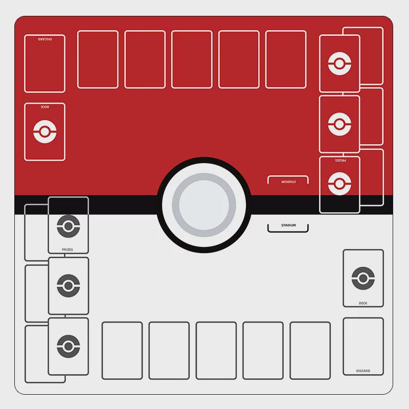 Two Player Pokemon Playmat | Duo PTCG Battle Mat | Double Field Resource & Zones |  24 x 24 inches