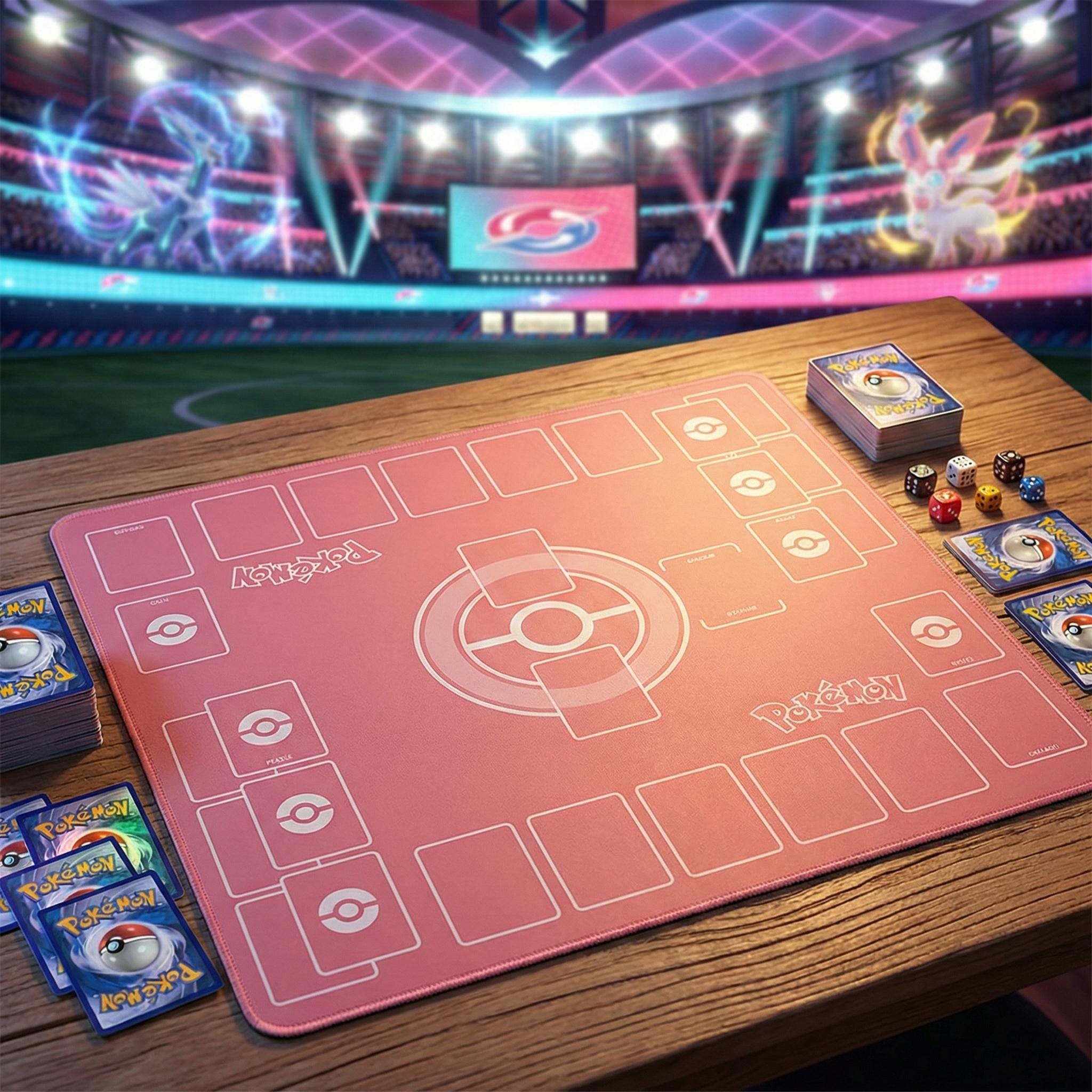 Duo Pokemon Playmat | 2 Player TCG Battle Mat | Multi-Color Pokemon Duo Mat | Two-Player Layout | 24 x 24 inches