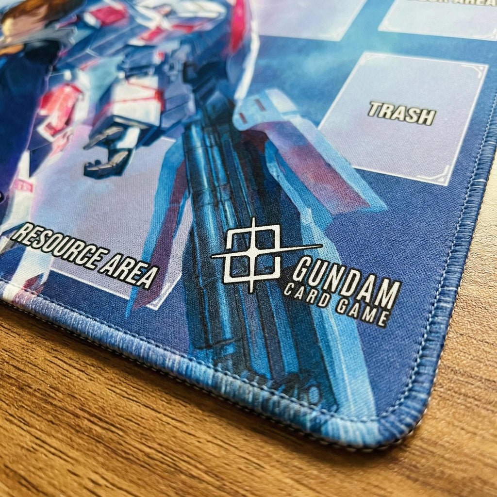 Gundam Card Game Playmat Unicorn Gundam & Banagher Links–GCG TCG Desk Mat with Zones–24x14 Gaming Mat–Mobile Suit Gundam Unicorn Card Mat
