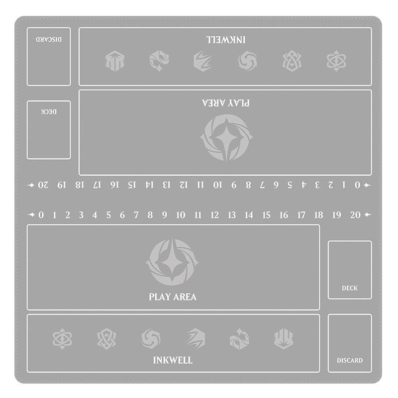 Duo Lorcana Playmat | 2 Player TCG Battle Mat | Multi-Color Lorcana Duo Mat | Two-Player Layout | 24 x 24 inches