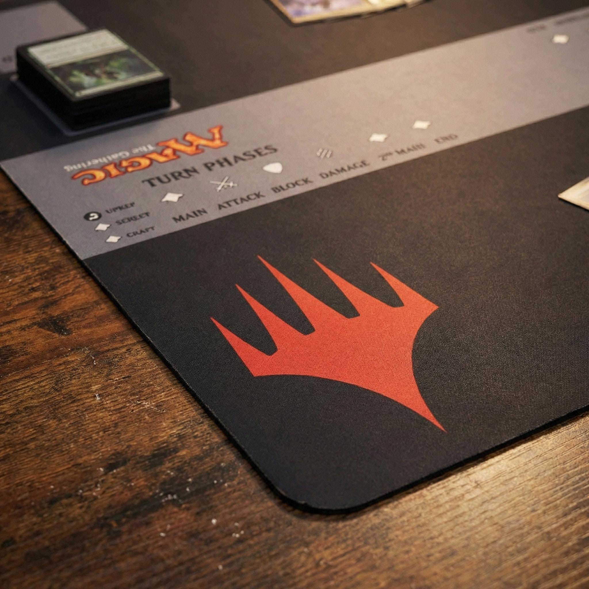 Magic The Gathering 2 Player Playmat - MTG Battle Mat with Zones & Turn Tracker - Professional TCG Tabletop Gaming Mat 24 x 24"