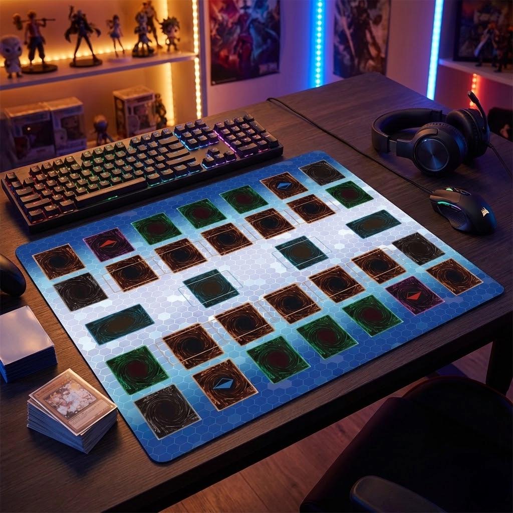 Two Player Yu-Gi-Oh! Playmat | 2 Player YGO Mat | YGO Accessories | 24 x 24" Mat