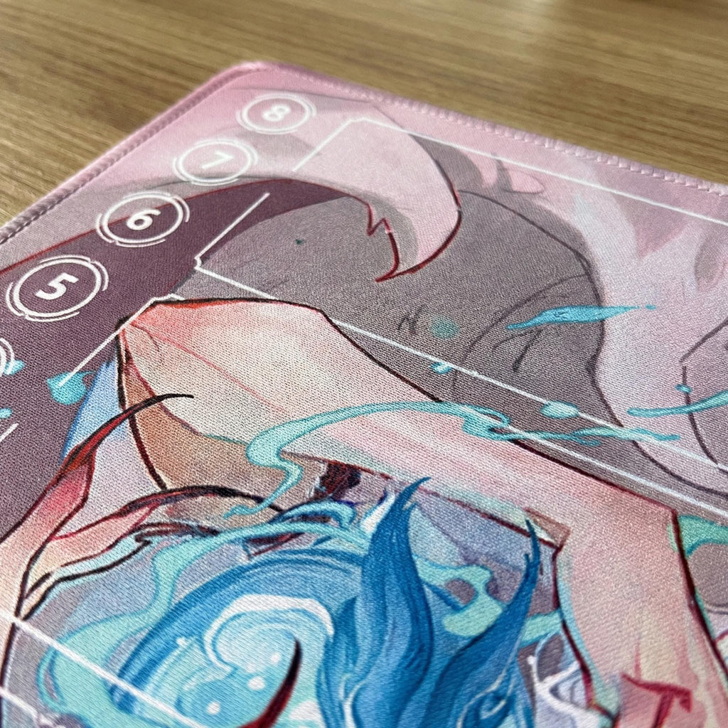 Ahri League of Legends Riftbound Playmat | Trading Card Game Pad | LOL Desk Mat | 24" x 14" inches Stitched Edges