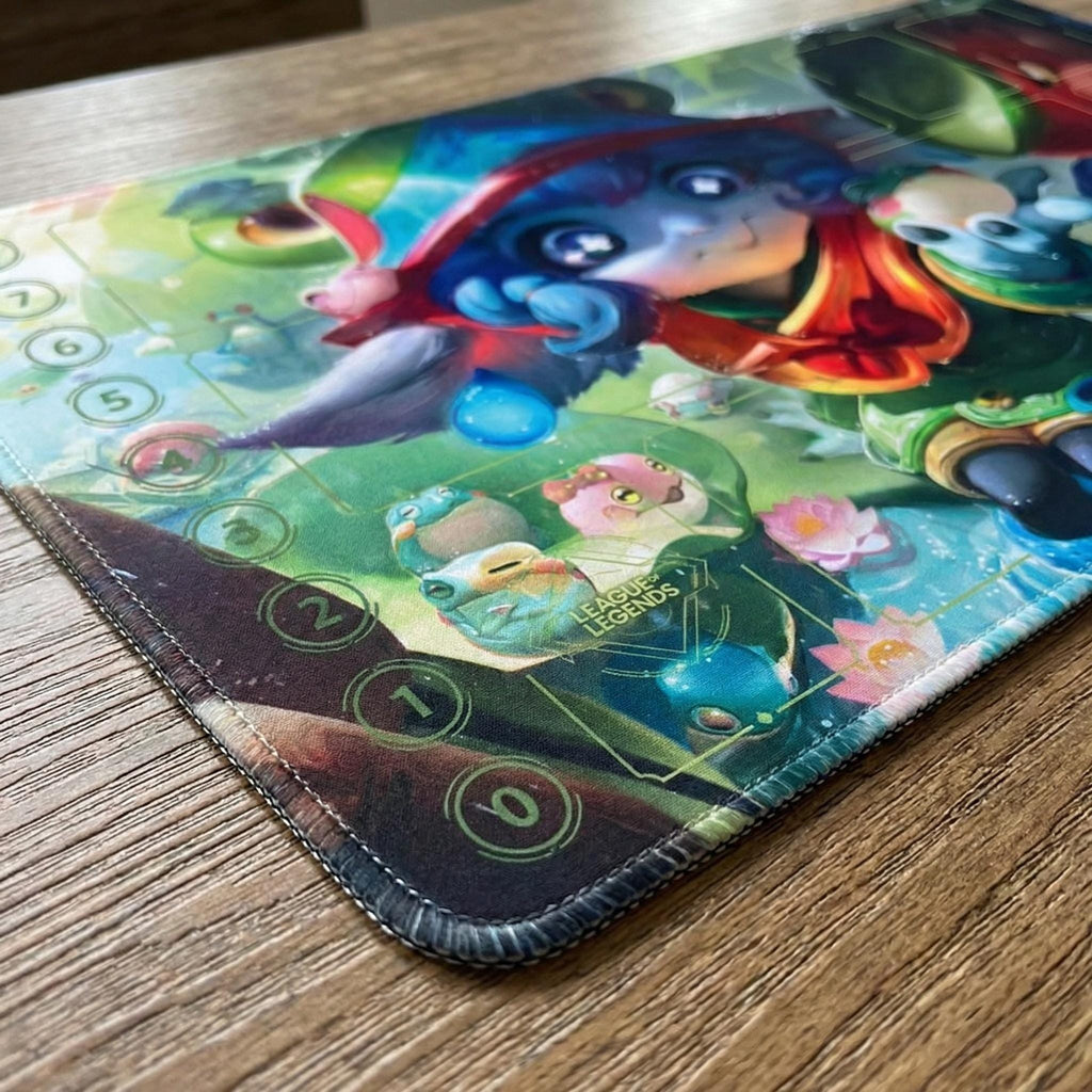 Lulu Monster Tamer League of Legends Riftbound Playmat | Trading Card Game Pad | LOL Desk Mat | 24" x 14" inches Stitched Edges