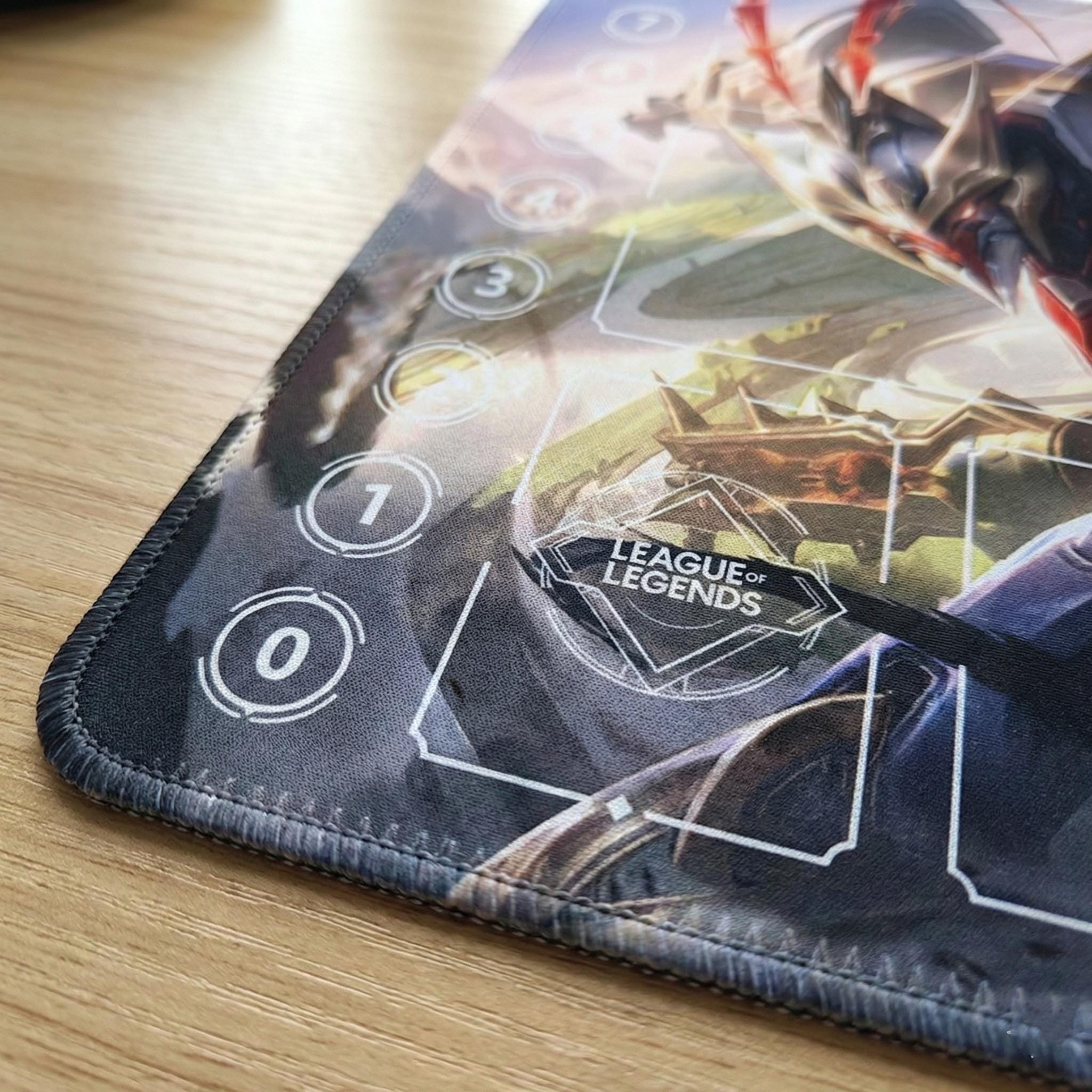 Jax Mecha Kingdoms League of Legends Riftbound Playmat | Trading Card Game Pad | LOL Desk Mat | 24" x 14" inches Stitched Edges
