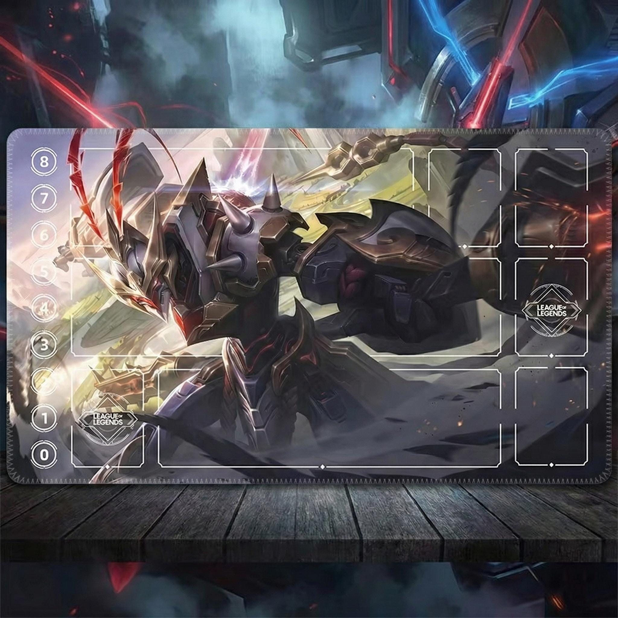 Jax Mecha Kingdoms League of Legends Riftbound Playmat | Trading Card Game Pad | LOL Desk Mat | 24" x 14" inches Stitched Edges