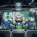 GN001 Gundam TCG Playmat 24x14", Mobile Suit Desk Mat, Stitched Edges, Non-Slip Rubber, Pro Card Game Pad 600x350x2mm, Fan Art Gamer Gift