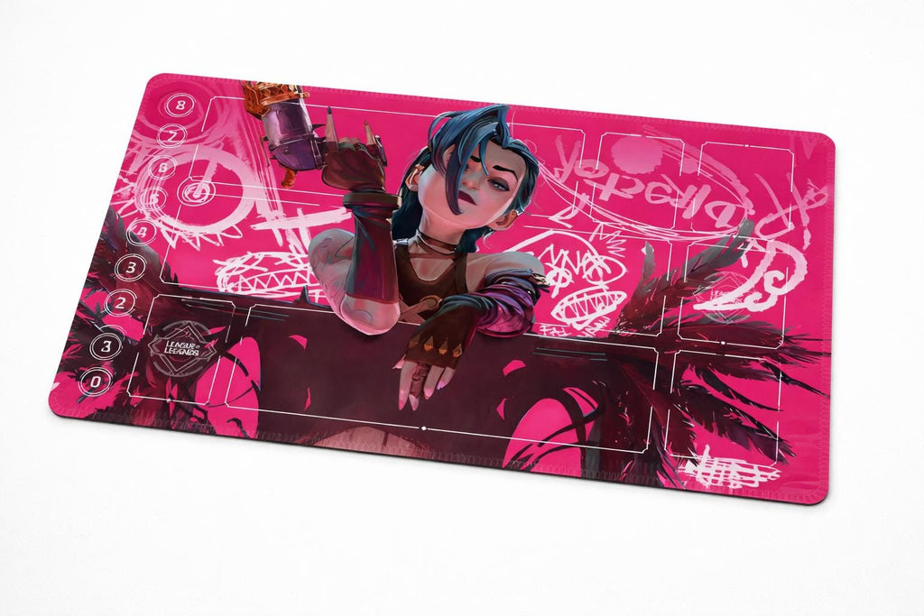Jinx Arcana Riftbound LOL Playmat - League of Legends Inspired Trading Card Game - 24" x 14" inches (600 x 350 x 2 mm) Stitched Edges