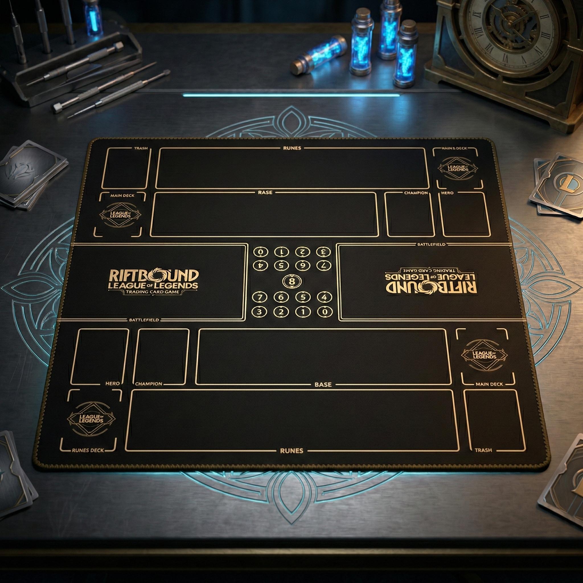 Riftbound LOL Playmat Two Players - League of Legends Trading Card Game - Duo Zones Battlefield 24" x 24" inches (60x60 cm)