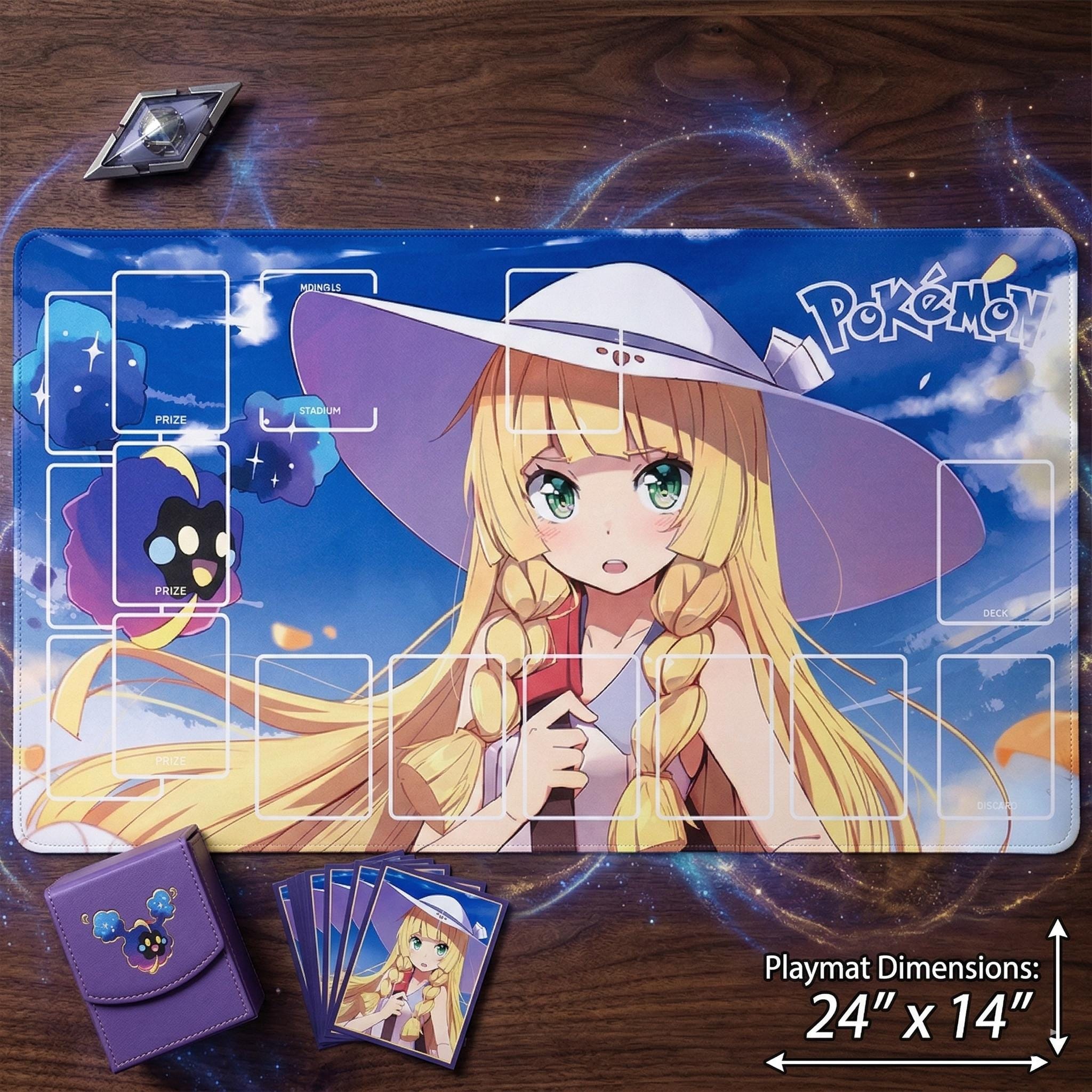 Lillie Pokemon Playmat | Pokemon Trading Card Game Mat | 24" x 14" inch