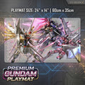 Gundam TCG Playmat - Rising Freedom & Immortal Justice Desk Mat - 24x14 Mecha Trading Card Game Mat | Mouse pad - Anime Gamer Gift Idea
