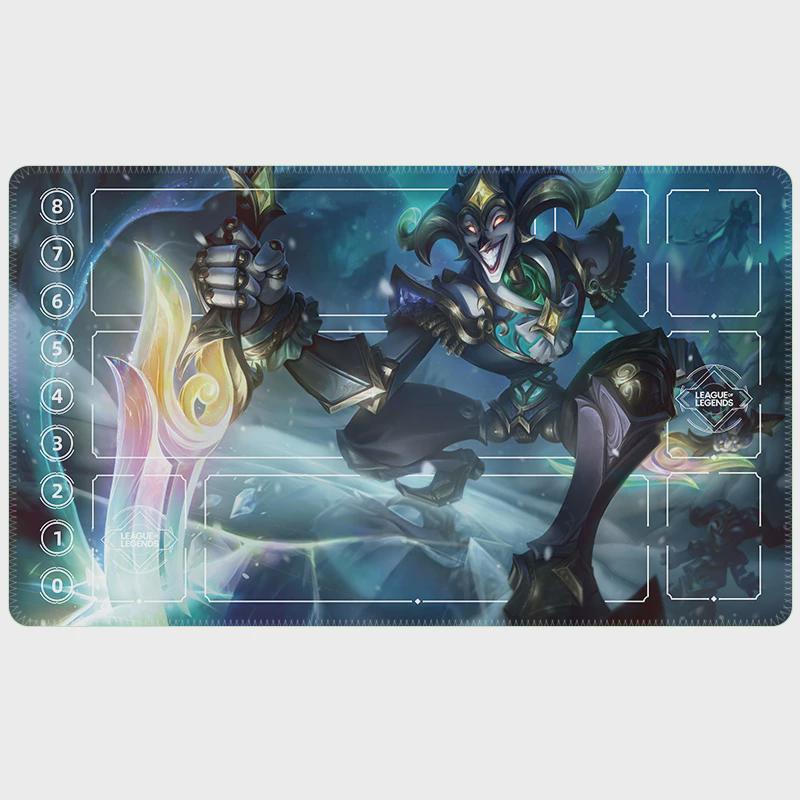 Shaco Winterblessed Riftbound LOL Playmat - League of Legends Inspired Trading Card Game - 24" x 14" inches Stitched Edges