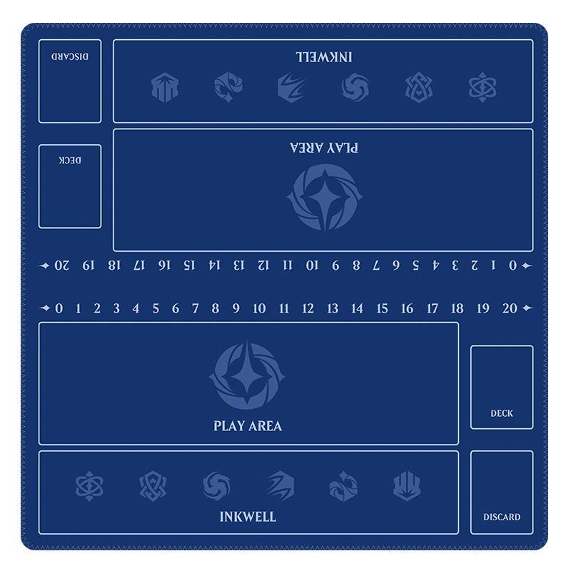 Duo Lorcana Playmat | 2 Player TCG Battle Mat | Multi-Color Lorcana Duo Mat | Two-Player Layout | 24 x 24 inches