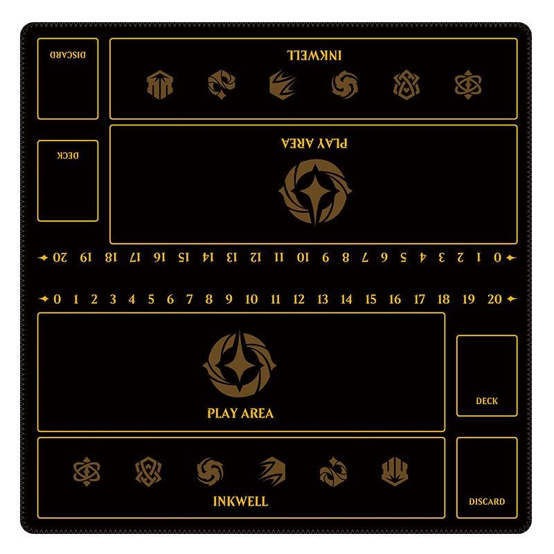 Duo Lorcana Playmat | 2 Player TCG Battle Mat | Multi-Color Lorcana Duo Mat | Two-Player Layout | 24 x 24 inches