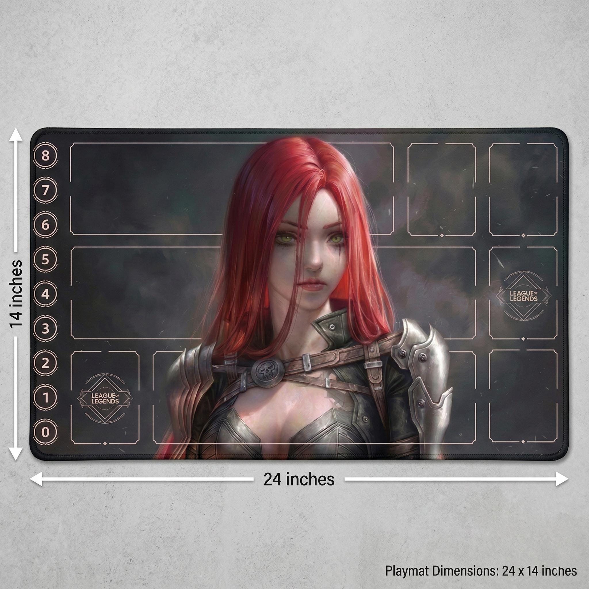 Katarina League of Legends Riftbound Playmat | Trading Card Game Pad | LOL Desk Mat | 600x350x2mm Stitched Edges