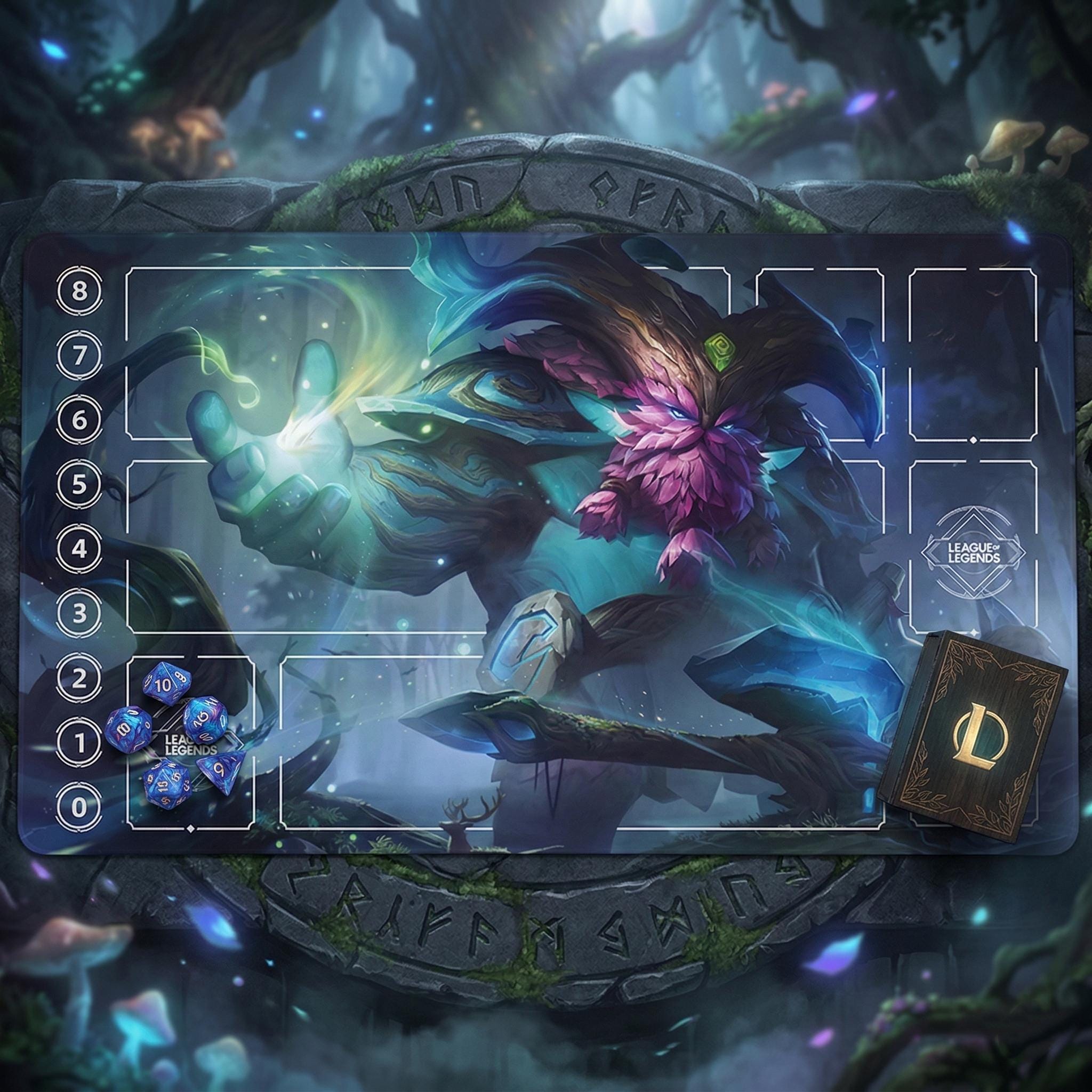 Ornn Elderwood League of Legends Riftbound Playmat | Trading Card Game Pad | LOL Desk Mat | 24" x 14" inches Stitched Edges