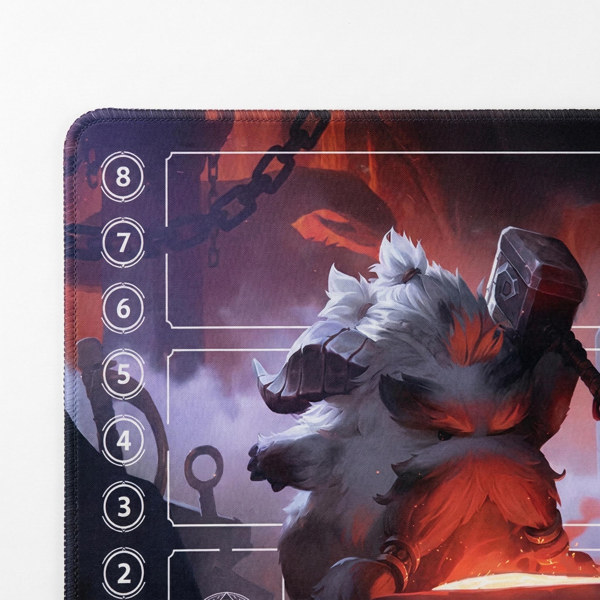 Ornn Poro League of Legends Riftbound Playmat | Trading Card Game Pad | LOL Desk Mat | 24" x 14" inches Stitched Edges