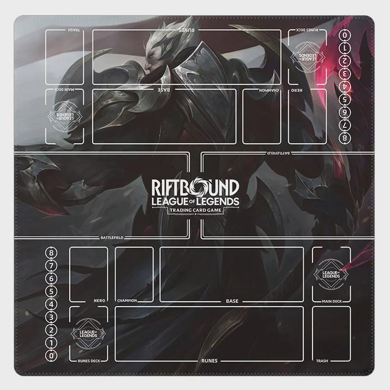Darius Riftbound Playmat Two Players - Duo Zones League of Legends Battlefield 24" x 24" inches (60x60 cm) - TCG Playmat