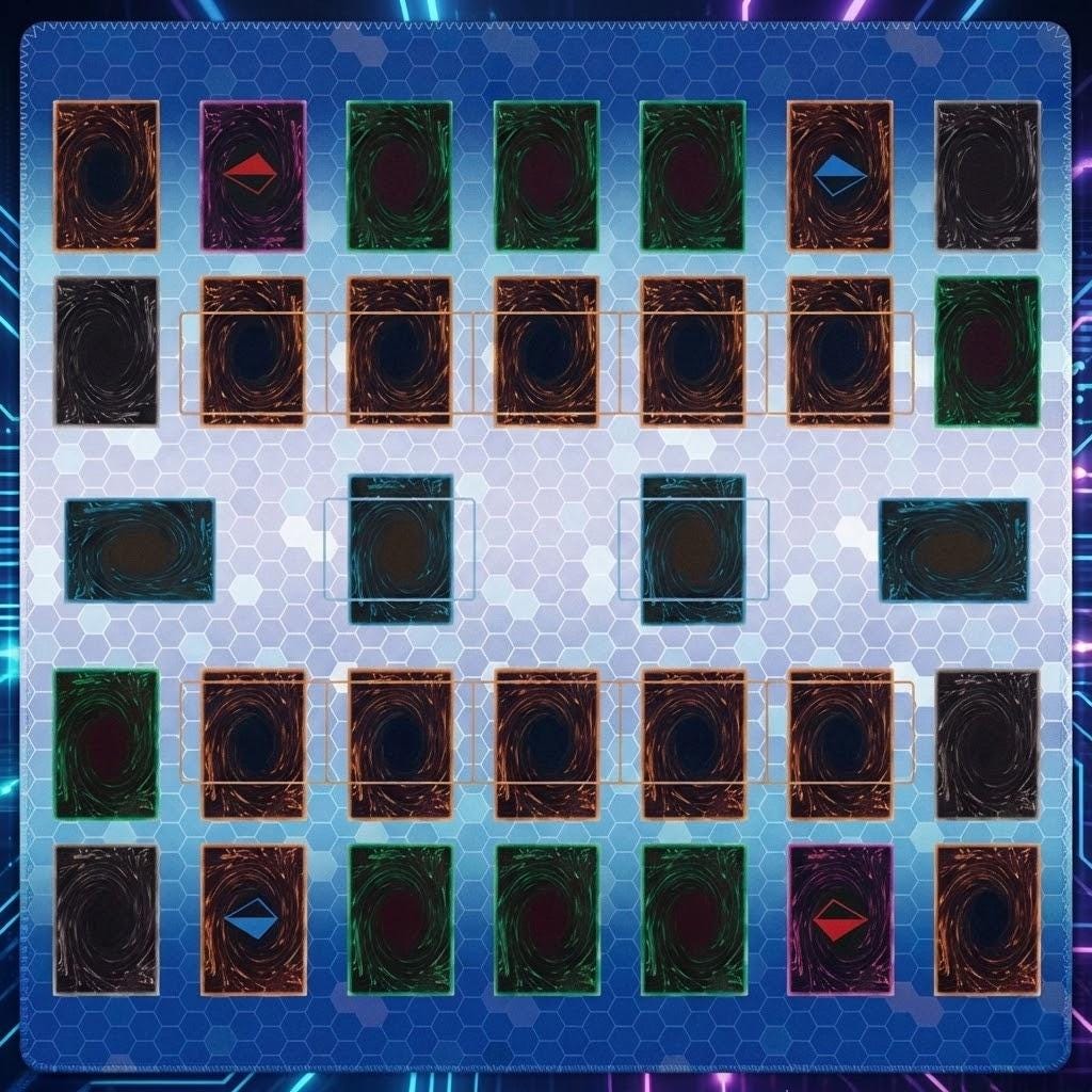 Two Player Yu-Gi-Oh! Playmat | 2 Player YGO Mat | YGO Accessories | 24 x 24" Mat