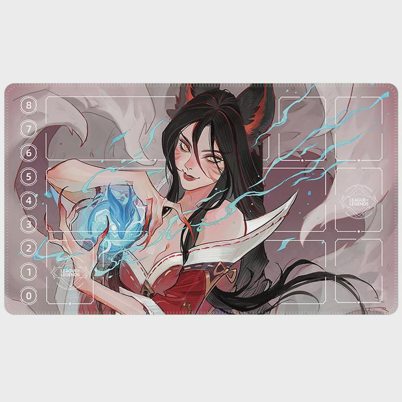 Ahri League of Legends Riftbound Playmat | Trading Card Game Pad | LOL Desk Mat | 24" x 14" inches Stitched Edges